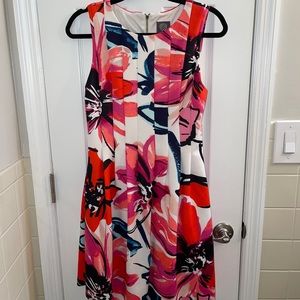 Vince Camuto Floral Fit & Flare Scuba Dress
